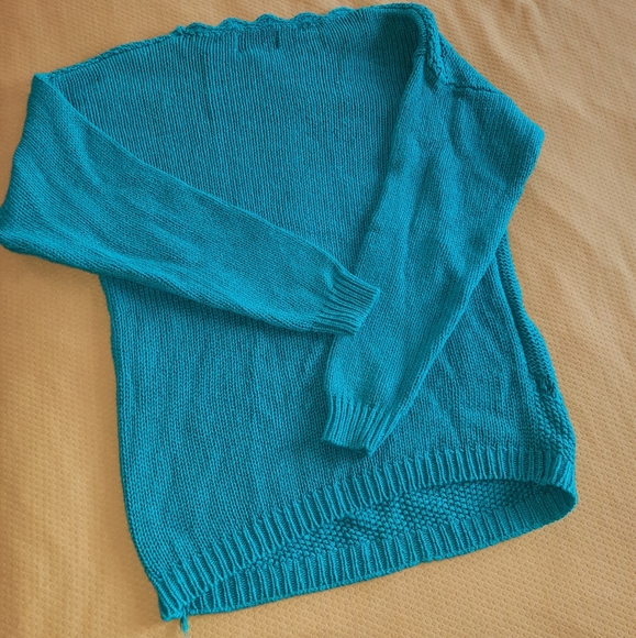 VINTAGE • 80s Hand Knit Crochet Popcorn Sweater - Picture 5 of 10